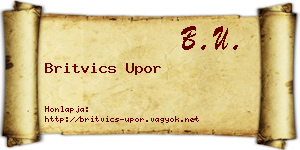 Britvics Upor névjegykártya